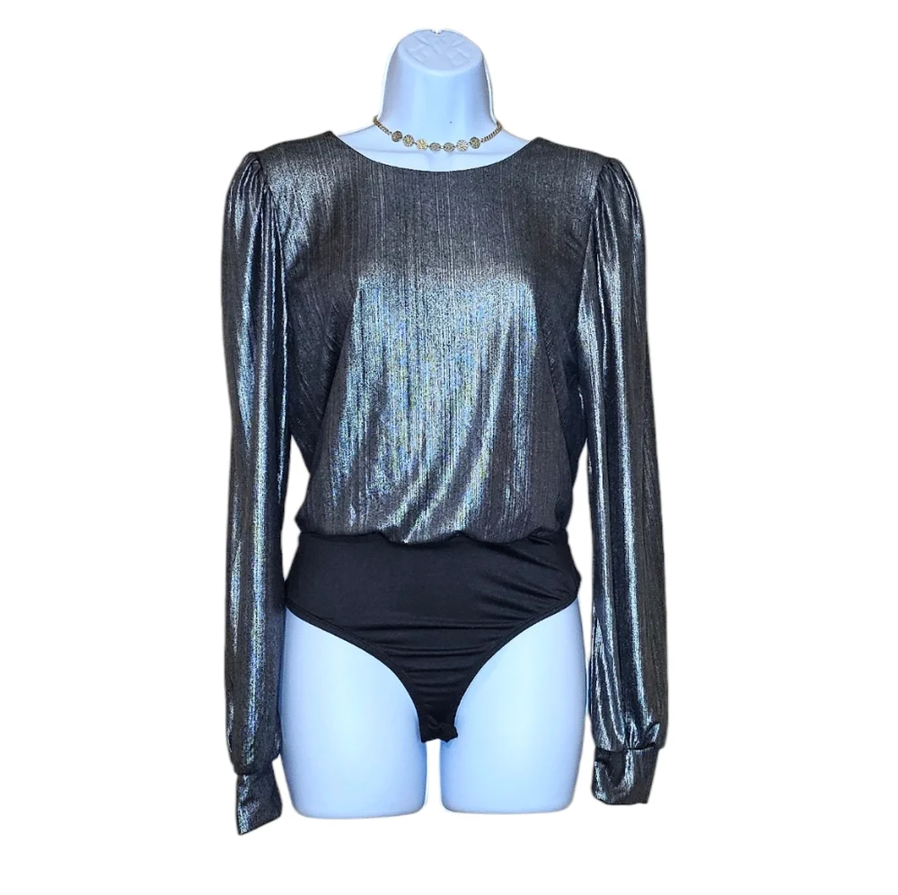 NWT Good Luck Gem Metallic Bodysuit